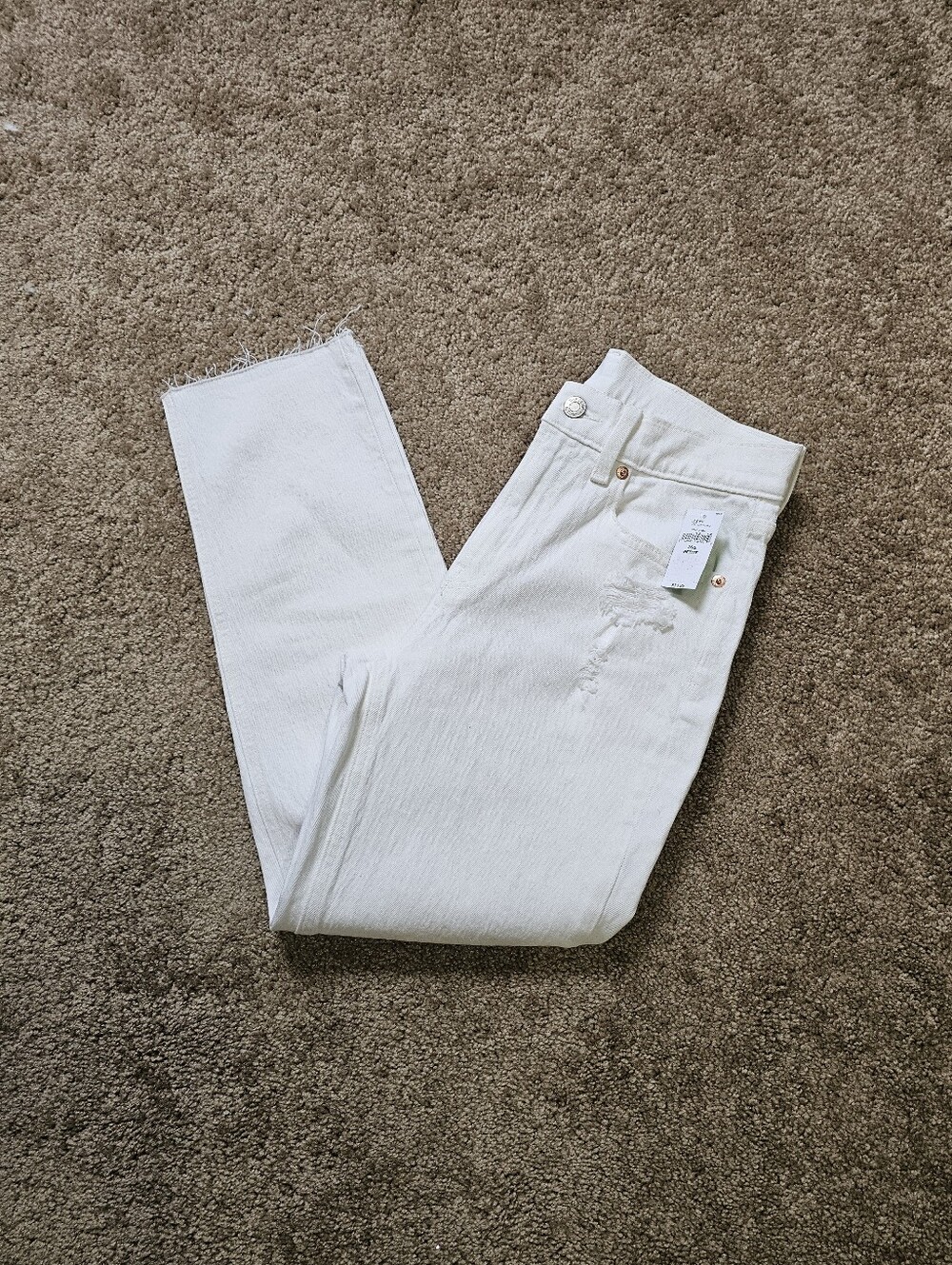 GAP Women's High-Rise Ivory Straight Leg Jeans